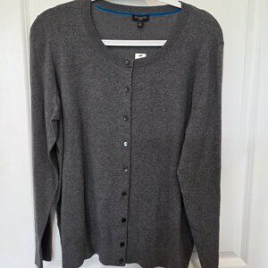 Talbot's 1X Charcoal Gray Soft Cardigan Sweater - NWT